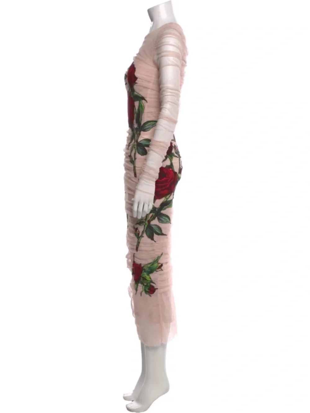 Dolce&Gabbana    Mesh Midi Length Dress  Pink IT42      Retail $3,800 - Picture 2 of 7